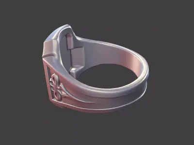 gothic cross ring modern cross ring 3D print model