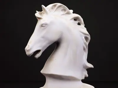 Classical horse head sculpture 3D print model