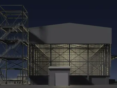 Industrial factory building 25i28 3D model