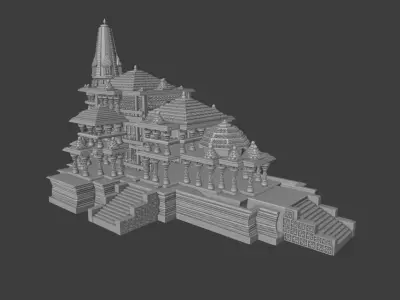 Ram Mandir 3D Model Intricate Temple Design Free 3D print model