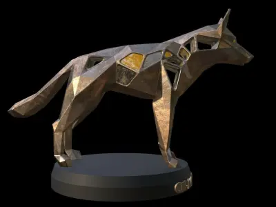 Streampunk German Shepherd Dog Low-poly 3D model