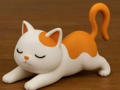 Stretching Cat 3D Print Figurine 3D print model
