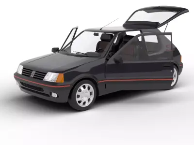 Peugeot 205 GTI 1 6 1992 HQ 3d model 3D model
