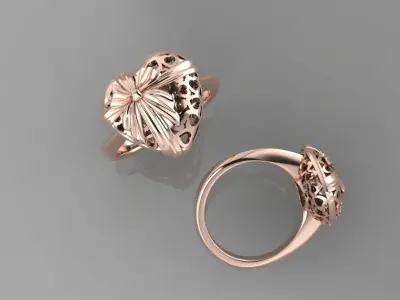 JEWELRY HEART RING       o4 3D print model