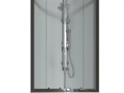 Shower Curved Cabin 02 3D model