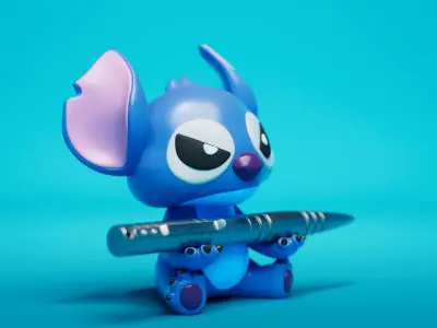 Stitch  The Angry Pen Holder  3D print model