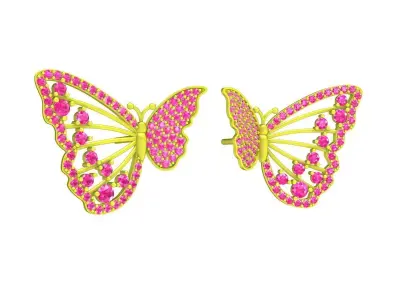 6985 Luxury Butterfly Diamond Women Earrings 3D print model