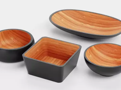 -Bamboo Bowls- Low-poly 3D model