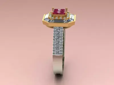 Band Solitaire Ring Jewelry model - for Him 3D print model