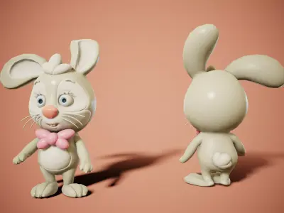 Easter Rabbit Low-poly 3D model