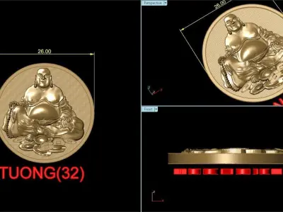 Maitreya Buddha Pendant 3D print model