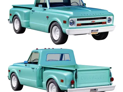 Chevrolet C10 1968 short bed 3D model