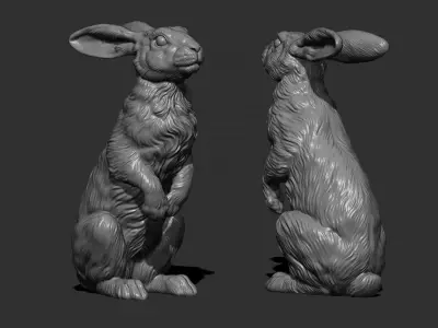 Hare sitting  3D print model