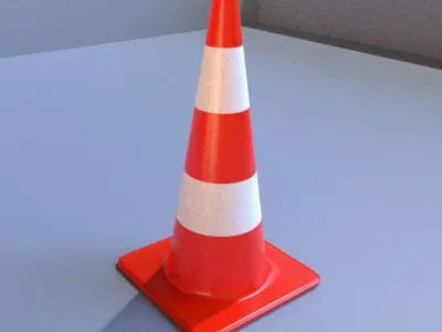 traffic cone low poly 3D model Low-poly 3D model