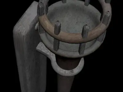 Stone Torch Free low-poly 3D model