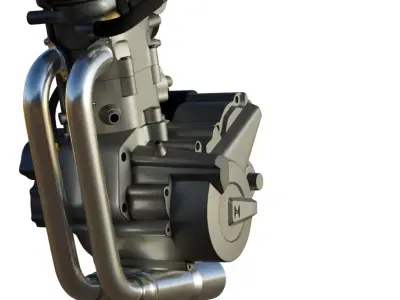 Husqvarna SM 630 TE 630  Engine 3D Customisable model Low-poly 3D model