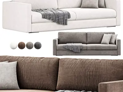 Magnum 3 Seater Fabric Sofa By Flexform 3D model
