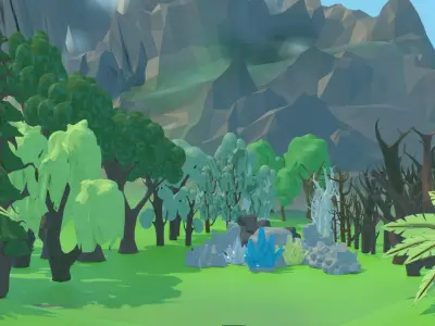 Low-Poly Stylized Nature Pack Free low-poly 3D model