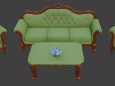 Disney style cartoon sofa set 3D model purchase
