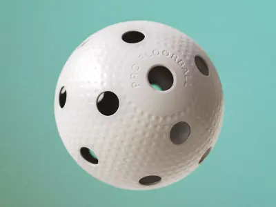 Accurate floorball ball 3D model