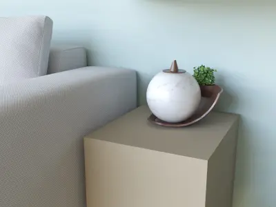 Flowerpot egg with plant in it 3D model
