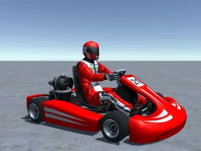 Low Poly Kart With Player 3 Low-poly 3D model