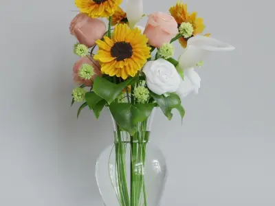 Luxcore and Cycles Render Flowers  3D model