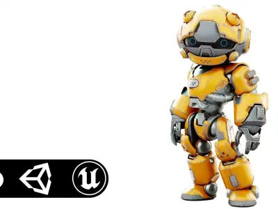 ROBO ZERO-E Rigged for Unreal Engine - Unity - MIXAMO 3D model