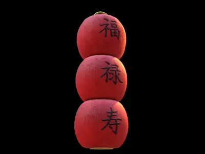 Realistic Chinese Lantern 5  Low-poly 3D model