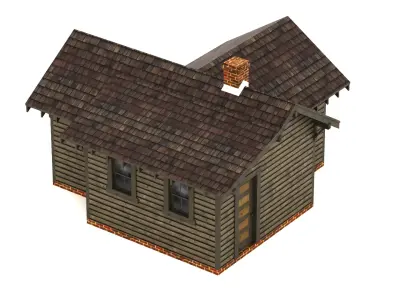 Wooden House Free low-poly 3D model