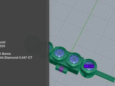 Bezel Set 5pt Carat Tennis Bracelet 3D print model