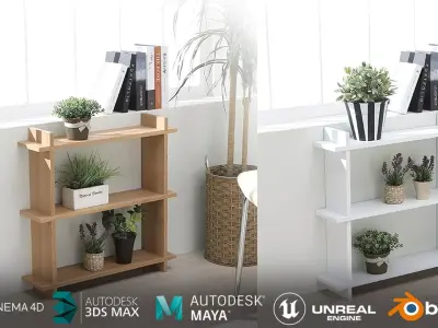 Fitted flower pot display stand 600 3D model