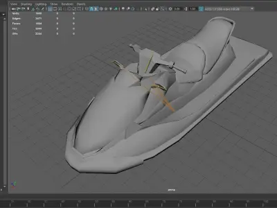 Science Blue Jetski Low-poly 3D model