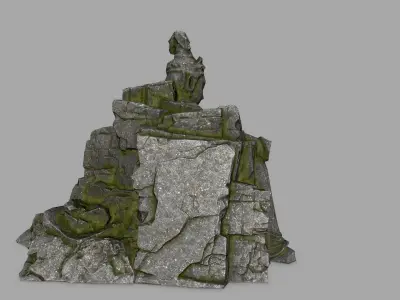 buddha rock gate Low-poly 3D model