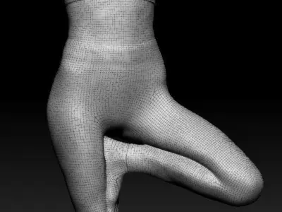 Sporty woman doing yoga routine 294 Low-poly 3D model