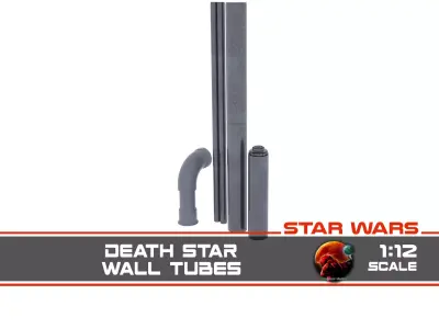 Death Star Wall Tubes - 1-12 scale Blackseries  Free 3D print model