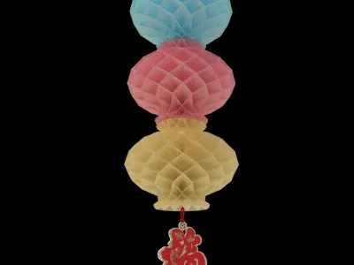 Chinese red honeycomb lantern  3D model