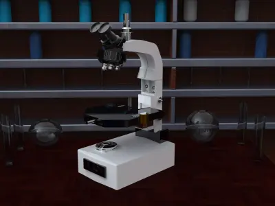 PBR Microscope Asset Perfect for Medical Laboratory  Free low-poly 3D model