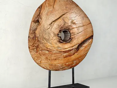 Wooden Wagon Wheel Artifact 3D model