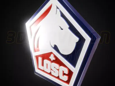 Lille Olympique logo - Cinematic - 3D print 3D model