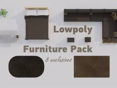 Furniture pack Low-poly 3D model