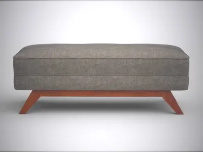 Kensley bench brown upholstered Low-poly 3D model