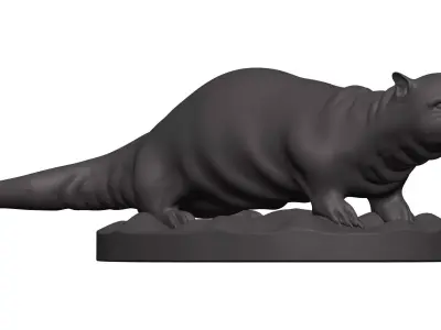 Otter animal figurine 3D model