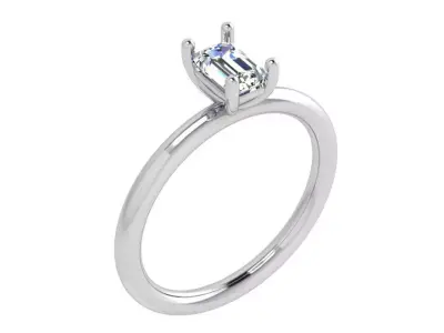 Emerald Solitaire Ring 4183 3D print model