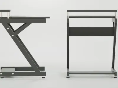 Computer gaming desk Free low-poly 3D model