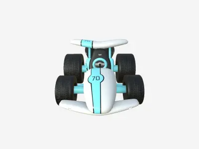 Cartoon Kart A10 White - Vehicle Racing Design Low-poly 3D model