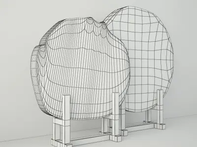 Black Petrified Wood Slices 3D model