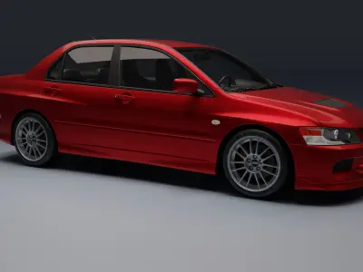 Mitsubishi Lancer Evolution IX Low-poly 3D model