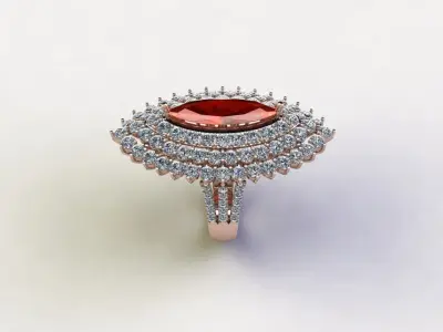 R222 natural gem ring new design 3D model
