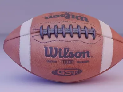 Rugby ball high-poly 3D model